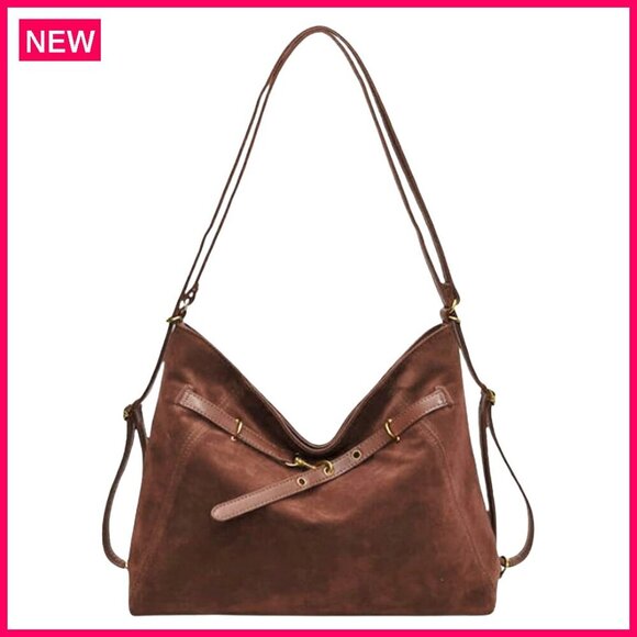 Handbags - Large Suede Tote Bag Crossbody Shoulder Purse Hobo Satchel